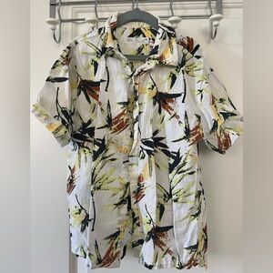 Zara Men's Abstract Print Short Sleeve Jacket